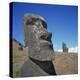 Moai Statues Carved from Crater Walls, Easter Island, Chile-Geoff Renner-Premier Image Canvas