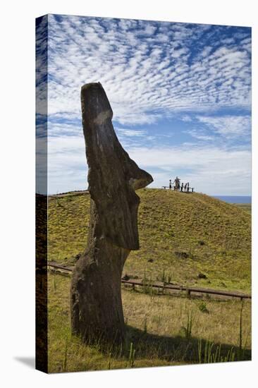 Moai Stone Statue Heads Remain, Rapa Nui Quarry, Base Of Rano Raraku Volcano. Easter Island, Chile-Karine Aigner-Premier Image Canvas