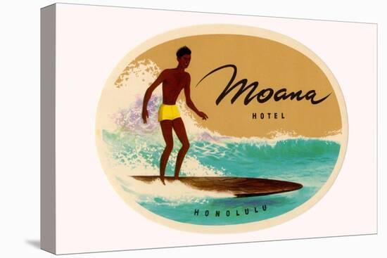 Moana Hotel Luggage Label-null-Stretched Canvas