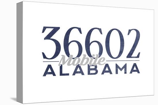 Mobile, Alabama - 36602 Zip Code (Blue)-Lantern Press-Stretched Canvas