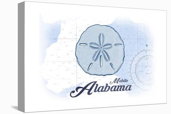 Mobile, Alabama - Sand Dollar - Blue - Coastal Icon-Lantern Press-Stretched Canvas