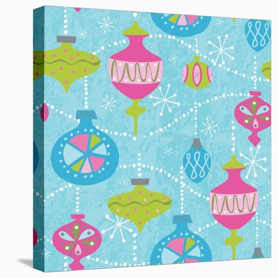 Mod Baubs Aqua Sq-Teresa Woo-Stretched Canvas