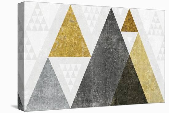 Mod Triangles I Gold-Michael Mullan-Stretched Canvas