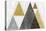 Mod Triangles I Gold-Michael Mullan-Stretched Canvas