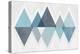 Mod Triangles II Blue-Michael Mullan-Stretched Canvas