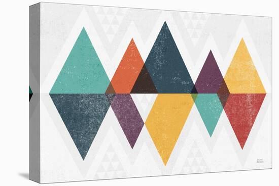 Mod Triangles II Retro-Michael Mullan-Stretched Canvas