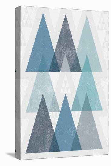 Mod Triangles IV Blue-Michael Mullan-Stretched Canvas