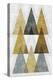 Mod Triangles IV Gold-Michael Mullan-Stretched Canvas