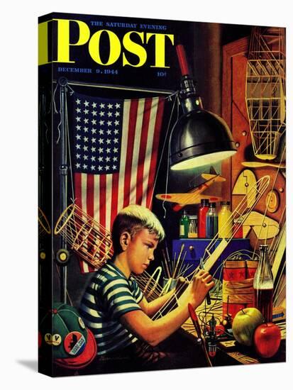 "Model Airplanes," Saturday Evening Post Cover, December 9, 1944-Stevan Dohanos-Premier Image Canvas