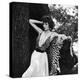 Model Displaying Leopard Print Dress-Nina Leen-Premier Image Canvas