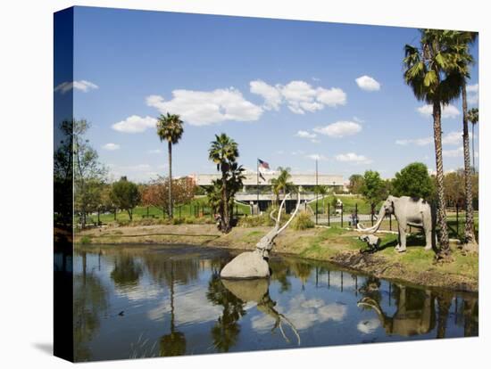 Model Elephants in La Brea Tar Pits, Hollywood, Los Angeles, California, USA-Kober Christian-Premier Image Canvas