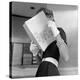 Model Jean Patchett Modeling Cheap White Touches That Set Off Expensive Black Dress-Nina Leen-Premier Image Canvas