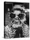 Model June Pickney Sporting Leopard Fur Coat and Huge Leopard Fur Rimmed Sunglasses-Stan Wayman-Premier Image Canvas