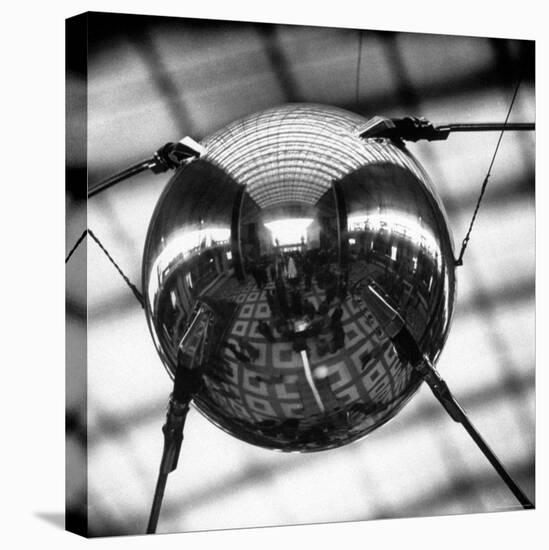 Model of Russian Satellite Sputnik I on Display at the Soviet Pavilion During the 1958 World's Fair-Michael Rougier-Premier Image Canvas