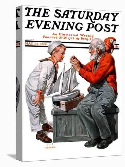 "Model Ship," Saturday Evening Post Cover, May 31, 1924-J.F. Kernan-Premier Image Canvas