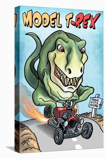 Model T-REX Dinosaur-Lantern Press-Stretched Canvas