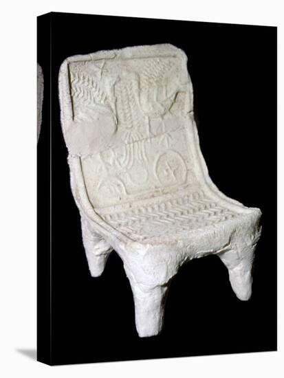 Model terracotta chair from Ur with relief design of two birds. Artist: Unknown-Unknown-Premier Image Canvas