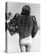 Model Wearing Fur Jacket over Bathing Suit During Walk on Miami's Beac-Alfred Eisenstaedt-Premier Image Canvas