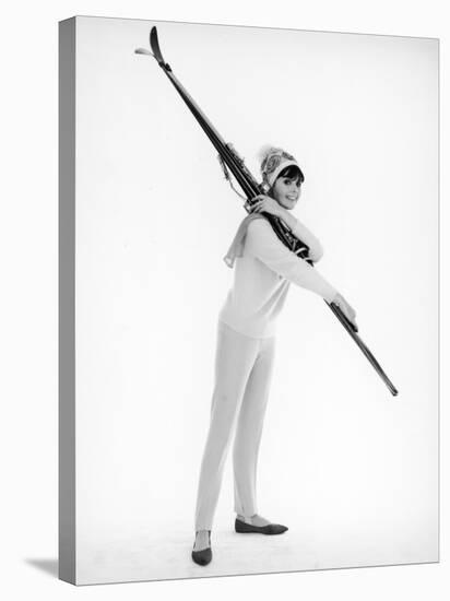 Model with Skis-null-Premier Image Canvas