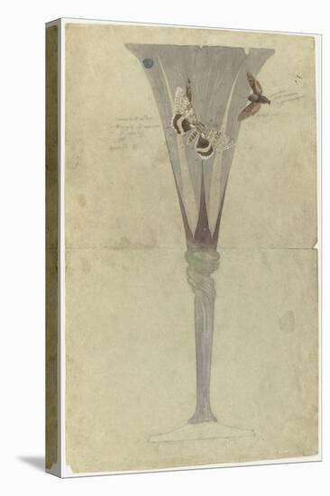 Modèle de vase en cristal en forme de fleur de liseron et décoré de deux papillons en vol pour-Emile Gallé-Premier Image Canvas