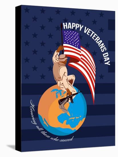 Modern American Veterans Day Greeting Card-patrimonio-Stretched Canvas