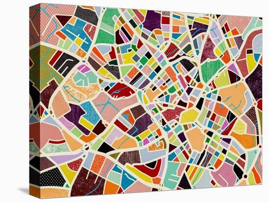 Modern Birmingham Map-Nikki Galapon-Stretched Canvas
