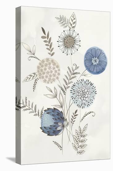 Modern Blue Bouquet I-Alex Black-Stretched Canvas