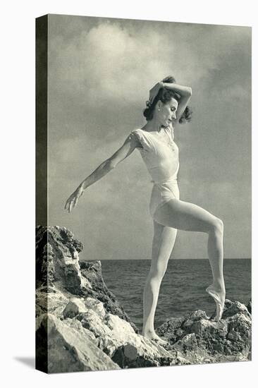 Modern Dancer on Rocks-null-Stretched Canvas