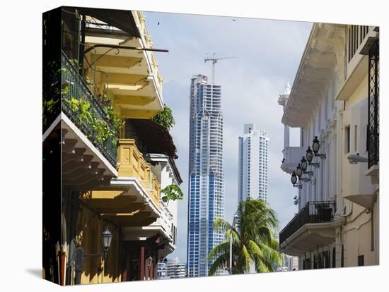 Modern Skyscrapers and Historical Old Town, UNESCO World Heritage Site, Panama City, Panama-Christian Kober-Premier Image Canvas