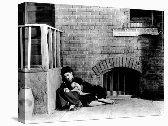 Modern Times, Charles Chaplin, Paulette Goddard, 1936-null-Stretched Canvas