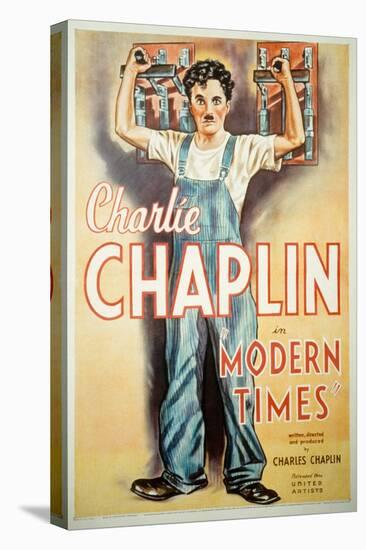 Modern Times, Charlie Chaplin, 1936-null-Stretched Canvas