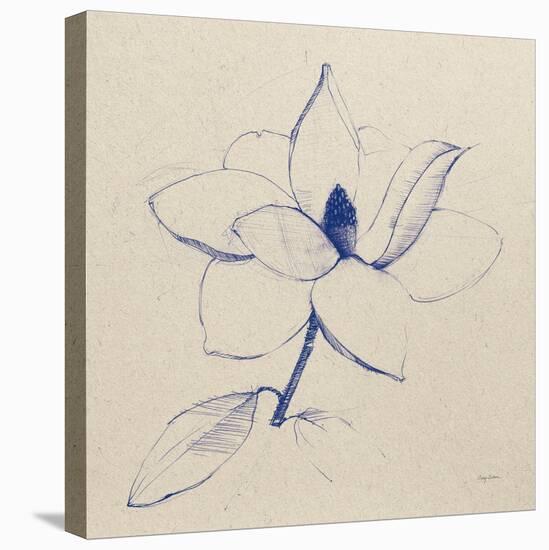 Modern Vintage Floral II Indigo-Avery Tillmon-Stretched Canvas