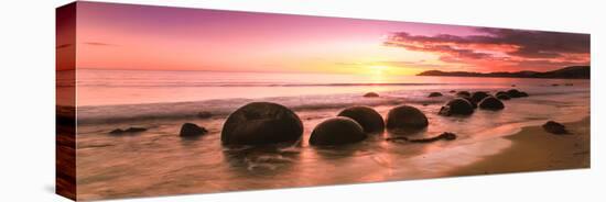 Moeraki Boulders on the Beach at Sunrise, Moeraki, Otago Region, South Island, New Zealand-null-Premier Image Canvas