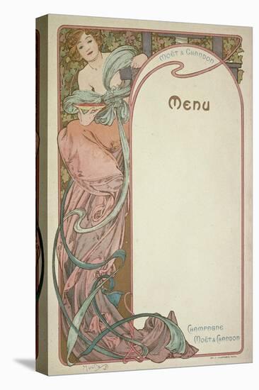 Moet and Chandon Menu, 1899-Alphonse Mucha-Premier Image Canvas