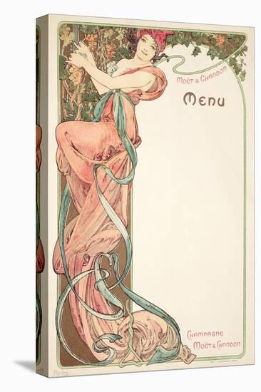 Moet and Chandon Menu, 1899-Alphonse Mucha-Premier Image Canvas