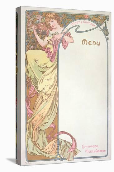 Moet and Chandon Menu, 1899-Alphonse Mucha-Premier Image Canvas