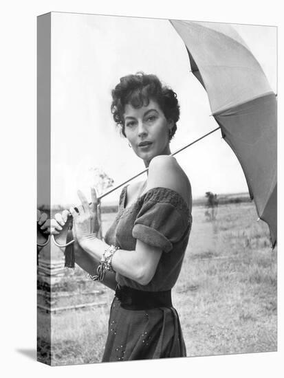 MOGAMBO, 1953 directed by JOHN FORD Ava Gardner (b/w photo)-null-Stretched Canvas