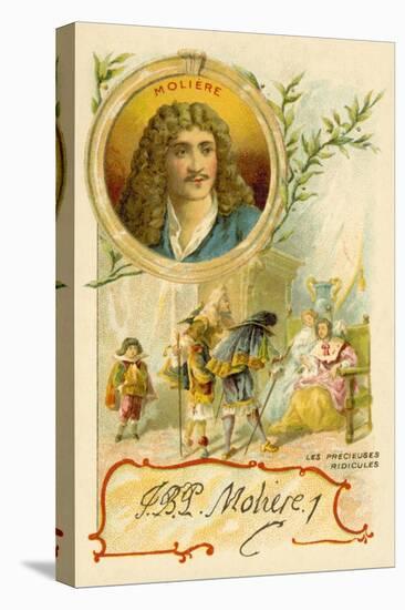 Moliere, French Playwright, and a Scene from His Play Les Precieuses Ridicules-null-Premier Image Canvas