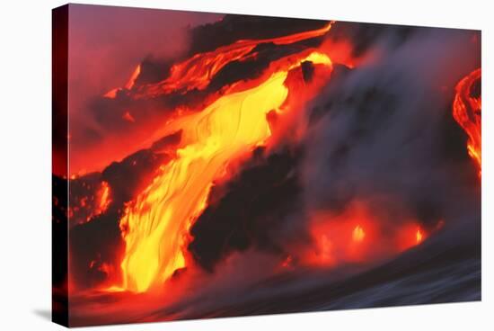 Molten Lava Flowing Into the Ocean-Brad Lewis-Premier Image Canvas