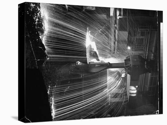 Molten Steel Being Poured from an Open Hearth Furnace at Carnegie Illinois Steel Mill-Andreas Feininger-Premier Image Canvas