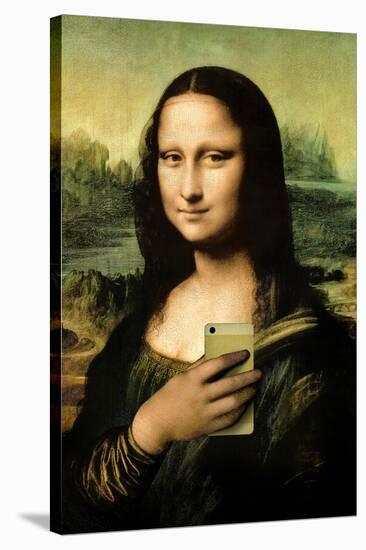 Mona Lisa Selfie Portrait-null-Stretched Canvas