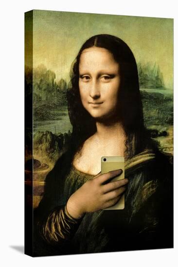 Mona Lisa Selfie Portrait-null-Stretched Canvas