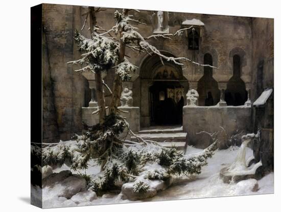 Monastery Garden in Snow-Carl Friedrich Lessing-Premier Image Canvas