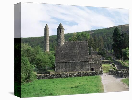 Monastic Gateway, Round Tower Dating from 10th to 12th Centuries, Glendalough, County Wicklow-Gavin Hellier-Premier Image Canvas