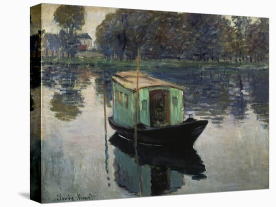 Monet's Studio-Boat, 1874-Claude Monet-Premier Image Canvas