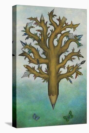 Money doesn't grow on trees, 2020 (w/c paint, coloured pencil and graphite)-Wayne Anderson-Premier Image Canvas