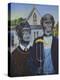 Monkey American Gothic-Sue Clyne-Premier Image Canvas