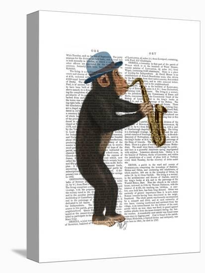 Monkey Playing Saxophone-Fab Funky-Stretched Canvas