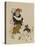 (Monkey Trainer and Dog), Mid to Late 19th Century-Shibata Zeshin-Premier Image Canvas