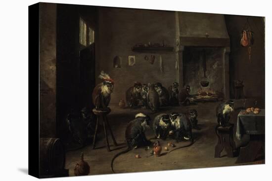 Monkeys in the Kitchen, 1640S-David Teniers the Younger-Premier Image Canvas